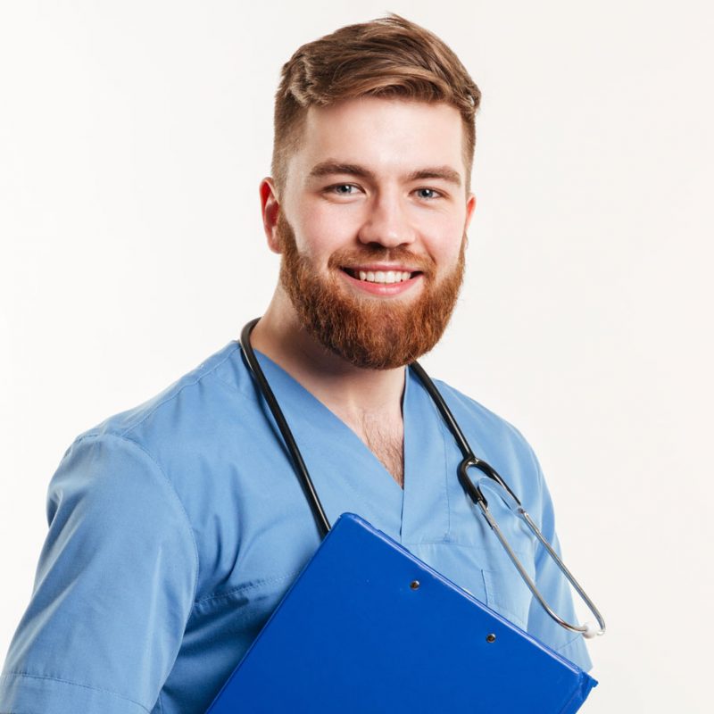 portrait-of-young-friendly-doctor-or-nurse-with-stethoscope